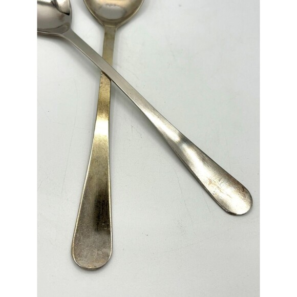 Vintage Silver Plated Salad Serving Fork (Spork) and Spoon Made in Italy 9” - Picture 13 of 15